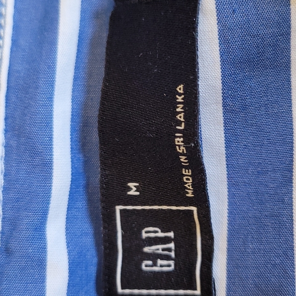 GAP Blue White Mixed Stripe Button Down Top - Picture 6 of 7